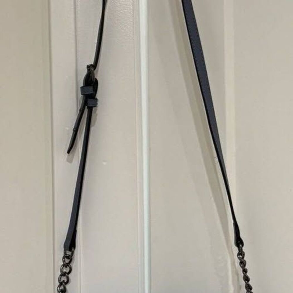 Simply Vera Vera Wang Purse Bag Blue Faux Leather Crossbody Adjustable Strap EUC - Picture 5 of 10